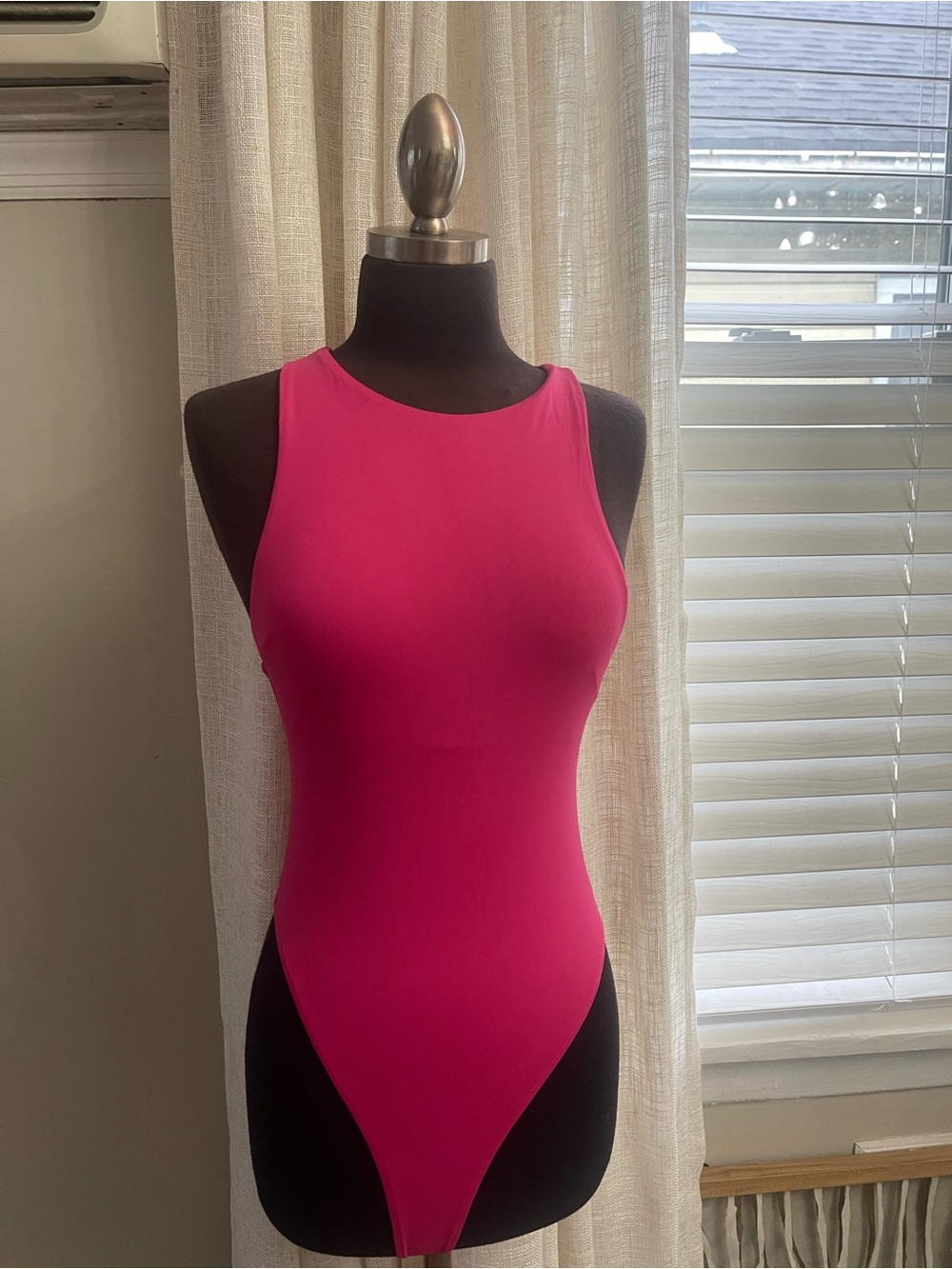 Zara Hot Pink High-Neck Bodysuit